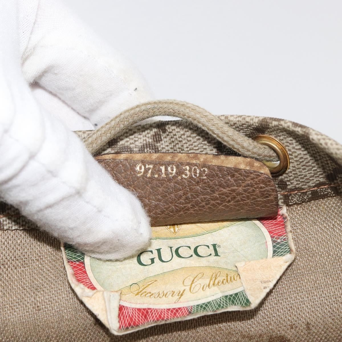 Gucci GUCCI GG Supreme purse Shoulder Bag PVC Beige Gold 97 19 302 Authentic 177502