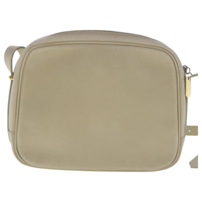 Saint Laurent SAINT LAURENT Shoulder Bag Leather Beige Gold Authentic bs19024