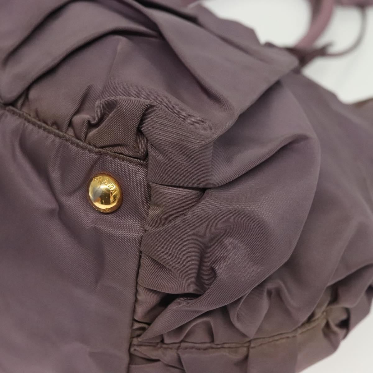 Prada PRADA Hand Bag Nylon Purple Gold Authentic 137586