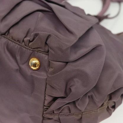 Prada PRADA Hand Bag Nylon Purple Gold Authentic 137586