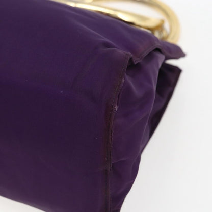 Prada PRADA Hand Bag Nylon Purple Gold Authentic ti3637