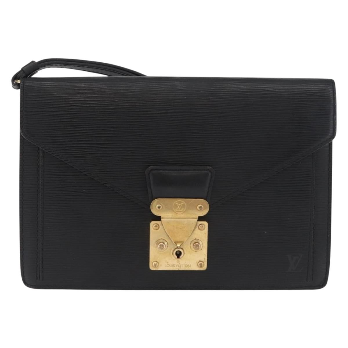 Louis Vuitton LOUIS VUITTON Epi Serie Dragonne Clutch Bag Black Noir M52612 LV Authentic bs35123