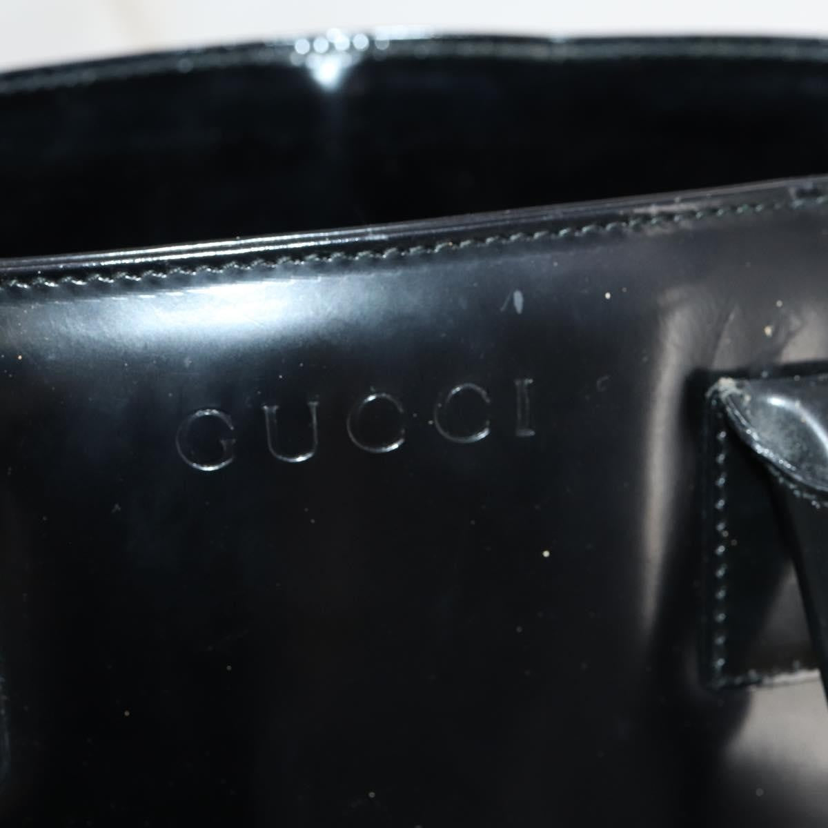 Gucci GUCCI Tote Bag Patent leather Black Gold 002 1046 0407 Authentic BAZ151