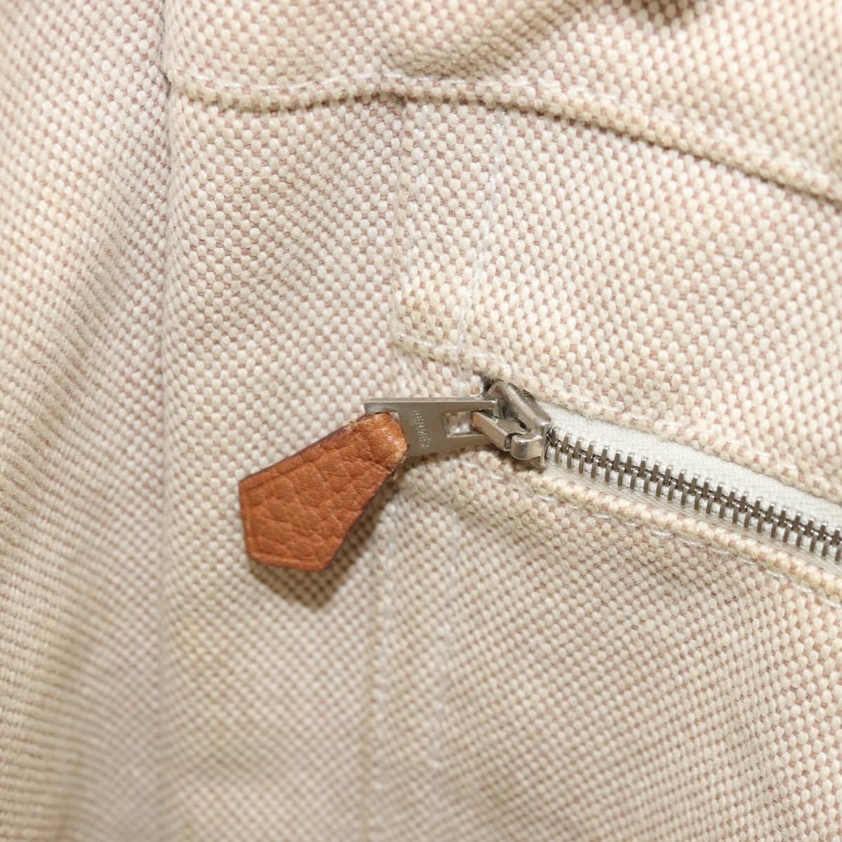 Hermès Hermès HERMES Sac Arne MM Hand Bag Canvas Beige Silver Authentic bs34423
