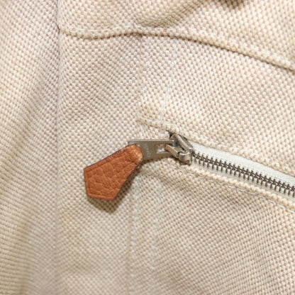 Hermès Hermès HERMES Sac Arne MM Hand Bag Canvas Beige Silver Authentic bs34423