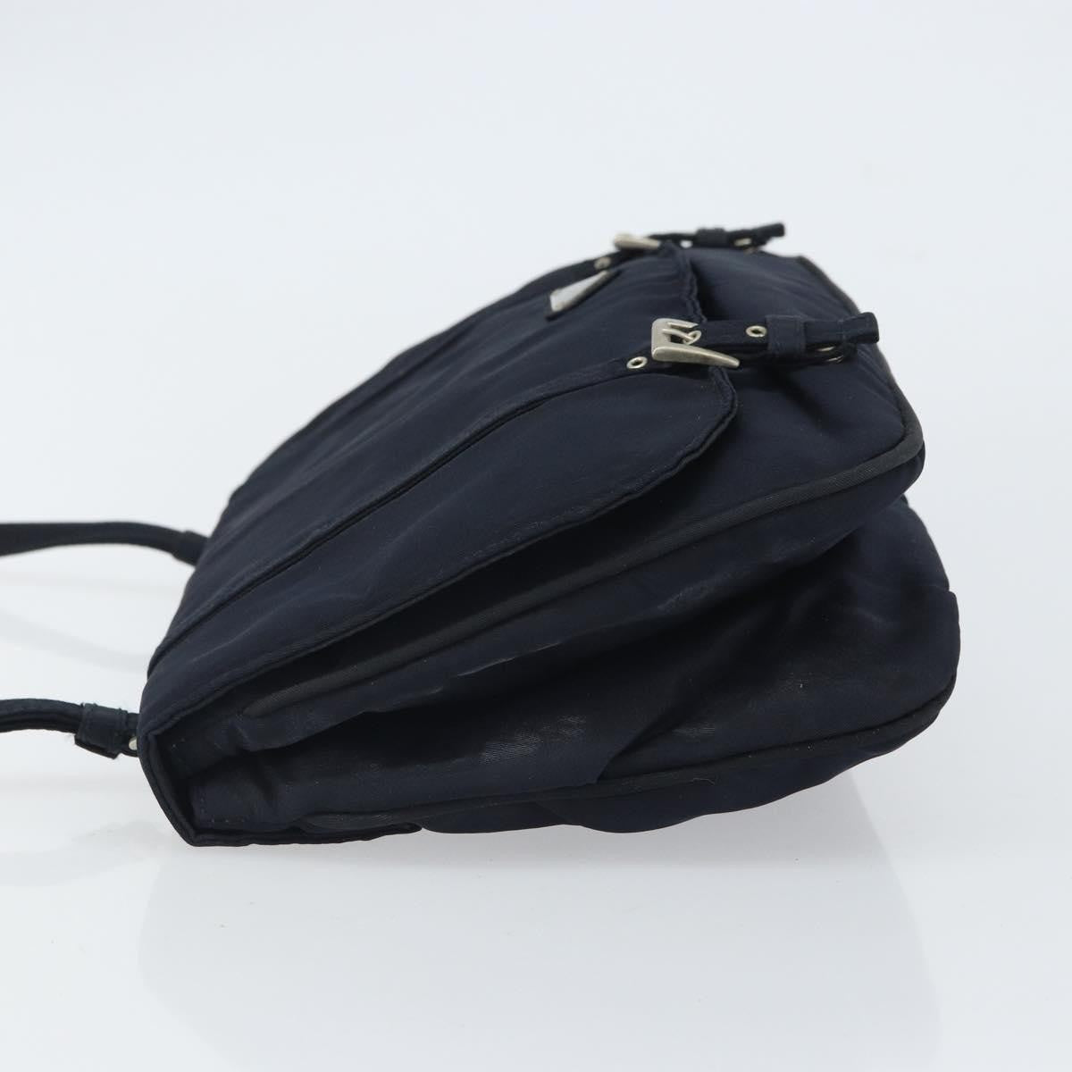 Prada PRADA Shoulder Bag Nylon Navy Silver Authentic 162420