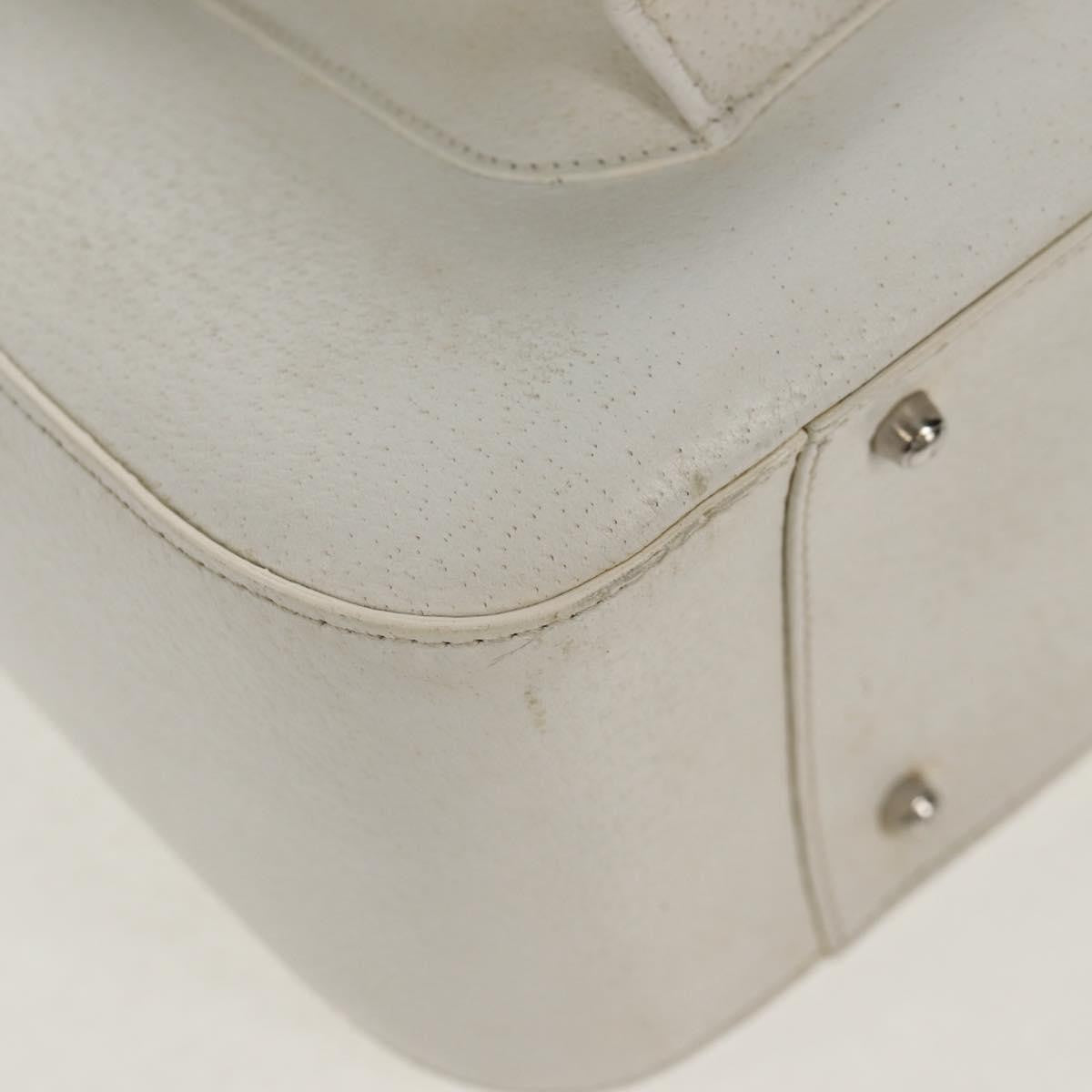 Gucci GUCCI Hand Bag Leather 2way White Silver 000 2058 0307 5 Authentic bs31539