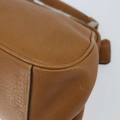 Prada PRADA Hand Bag Leather Brown Silver Authentic yk19954