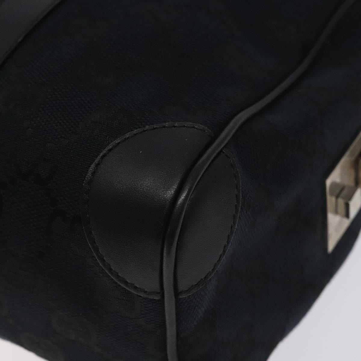 Gucci GUCCI GG Canvas Sherry Line Hand Bag Black Silver 000 0851 00221 Authentic am8716