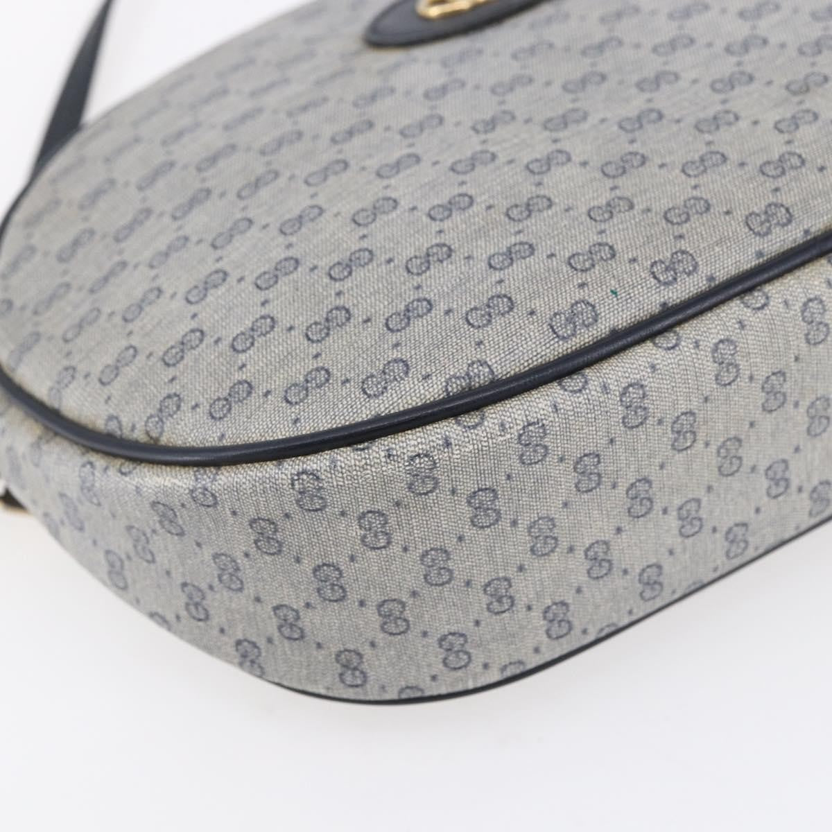 Gucci GUCCI Micro GG Supreme Shoulder Bag PVC Navy Gold Authentic BA7782
