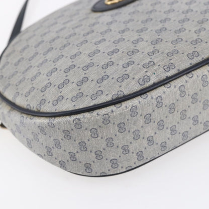 Gucci GUCCI Micro GG Supreme Shoulder Bag PVC Navy Gold Authentic BA7782
