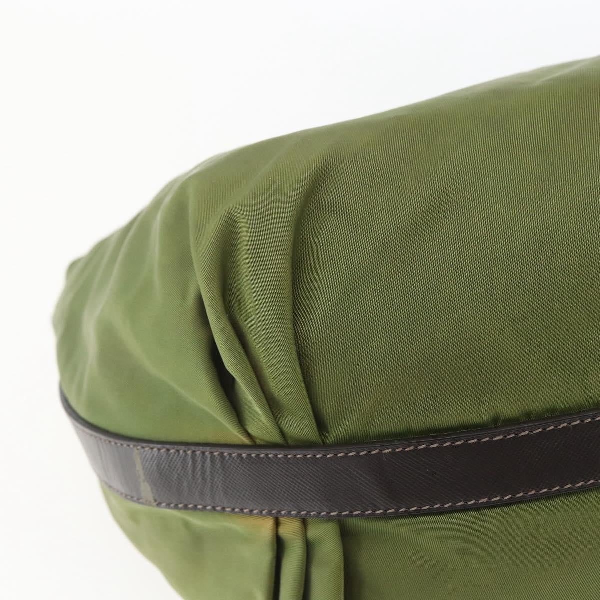 Prada PRADA Shoulder Bag Nylon Leather Khaki Gold Authentic 165173