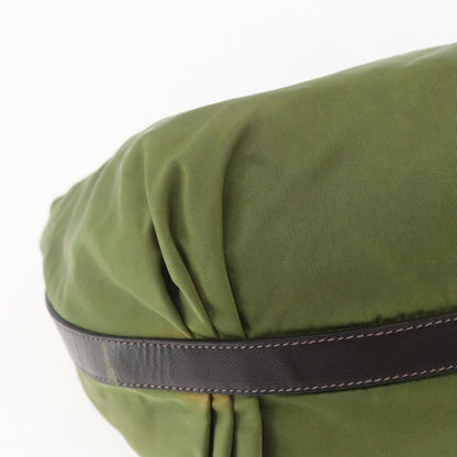 Prada PRADA Shoulder Bag Nylon Leather Khaki Gold Authentic 165173