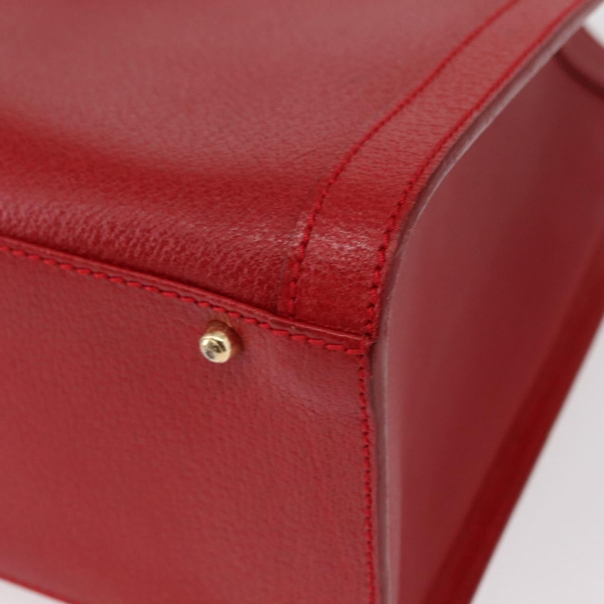 Gucci GUCCI Bamboo Hand Bag Leather Red Gold 002 0260 2615 Authentic ep12137