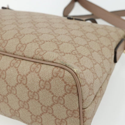 Gucci GUCCI GG Supreme Tote Bag PVC 2way Beige Gold 353440 Authentic 178185