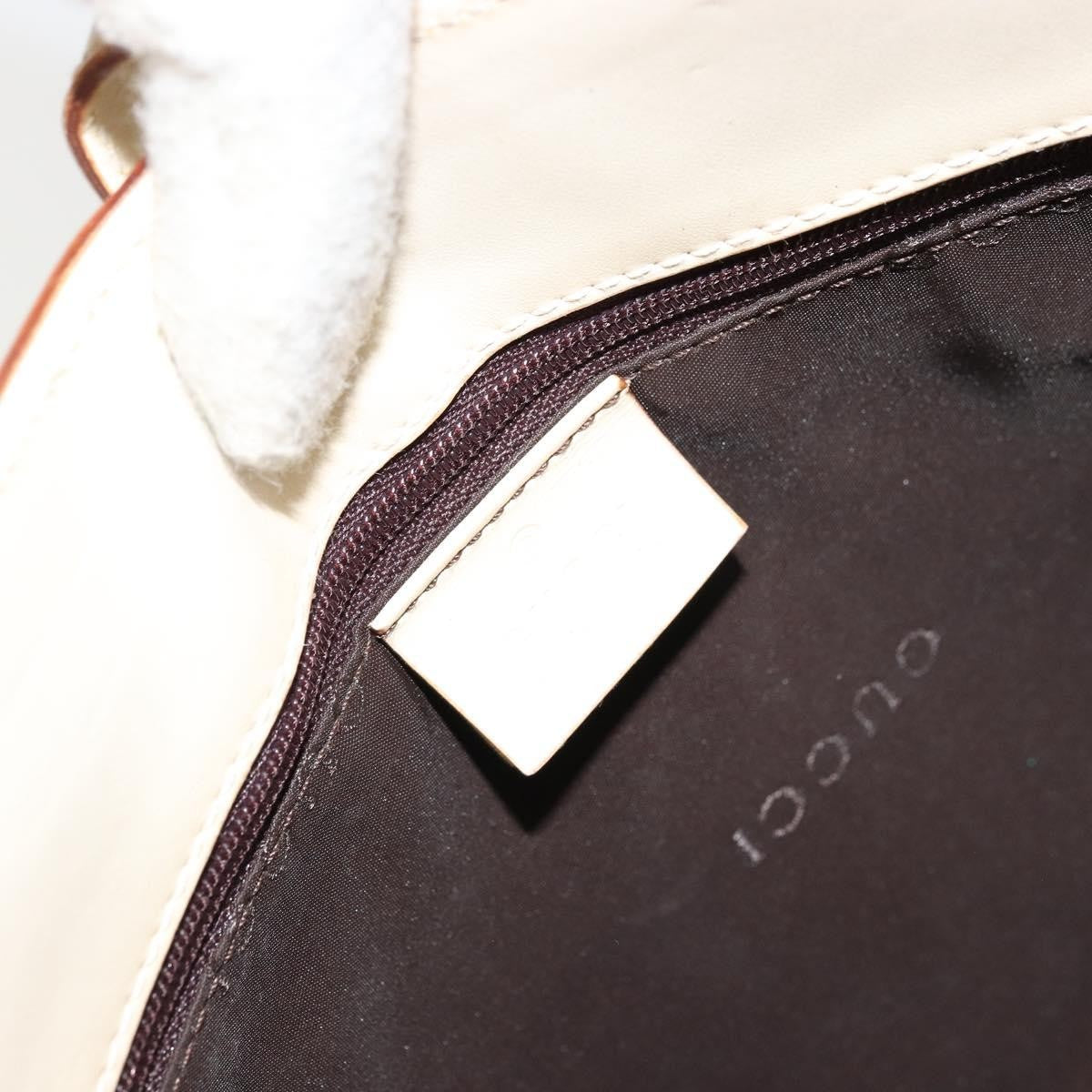 Gucci GUCCI Jackie Shoulder Bag Leather White Silver 001 3875 Authentic bs34535