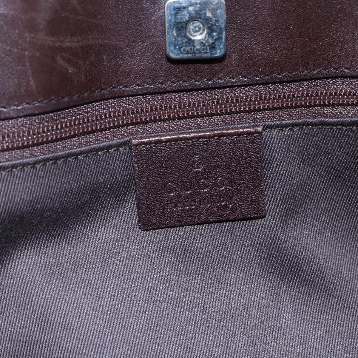 Gucci GUCCI GG Canvas Hand Bag Dark Brown Gold 73983 Authentic 151009