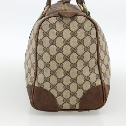 Gucci GUCCI GG Supreme Web Sherry Line Hand Bag PVC Beige Gold Authentic BAZ031