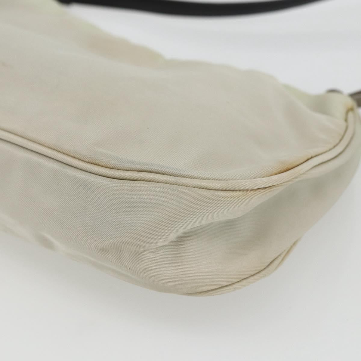 Prada PRADA Shoulder Bag Nylon Beige Silver Authentic 162128