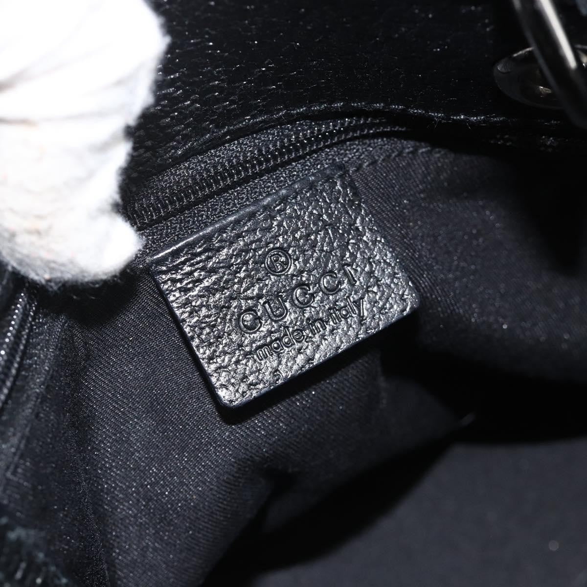 Gucci GUCCI GG Canvas Hand Bag Black Silver 120844 Authentic BA11644