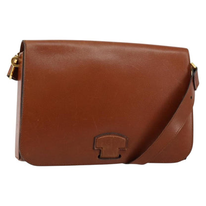 Dior Christian Dior Shoulder Bag Leather Brown Gold Authentic hk3117