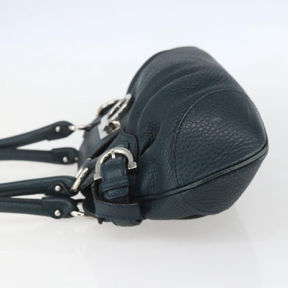 Salvatore Ferragamo Salvatore Ferragamo Gancini Hand Bag Leather Green Silver Authentic 157002