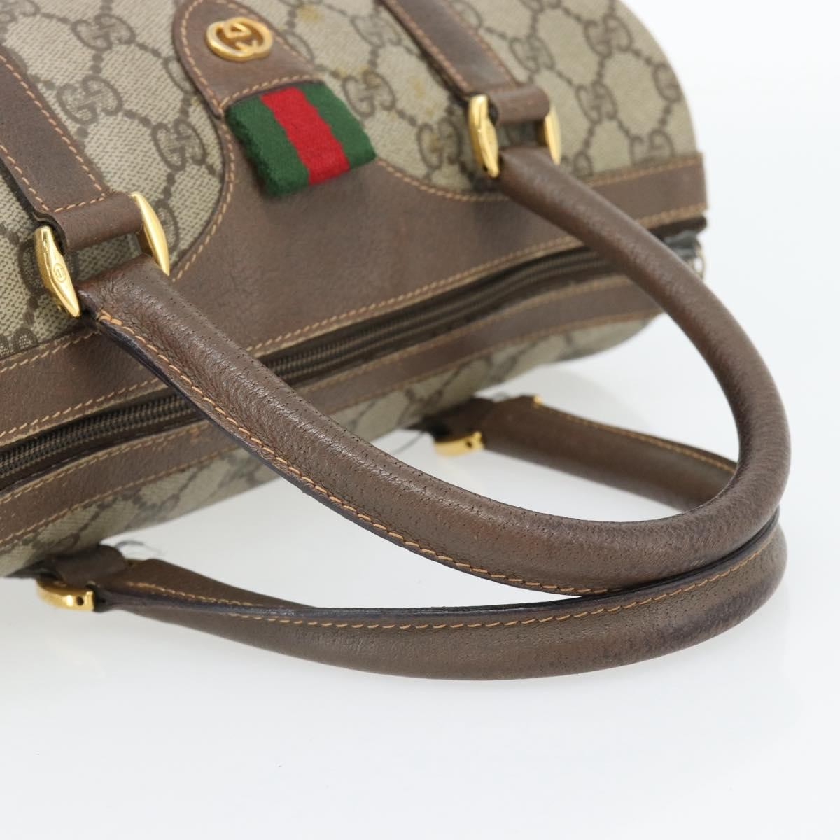 Gucci GUCCI GG Supreme Web Sherry Line Bag PVC Beige Gold 40 02 006 Authentic BA12926