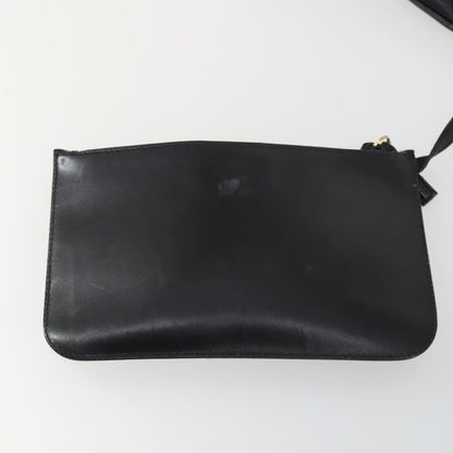 Gucci GUCCI Bamboo Shoulder Bag Leather Black Gold 001 1998 1883 Authentic 161727