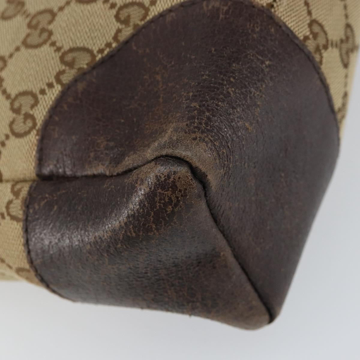 Gucci GUCCI GG Canvas Shoulder Bag Beige Silver 114273 Authentic 157746