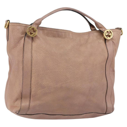 Gucci GUCCI Hand Bag Leather Pink Gold 323675 Authentic ka258