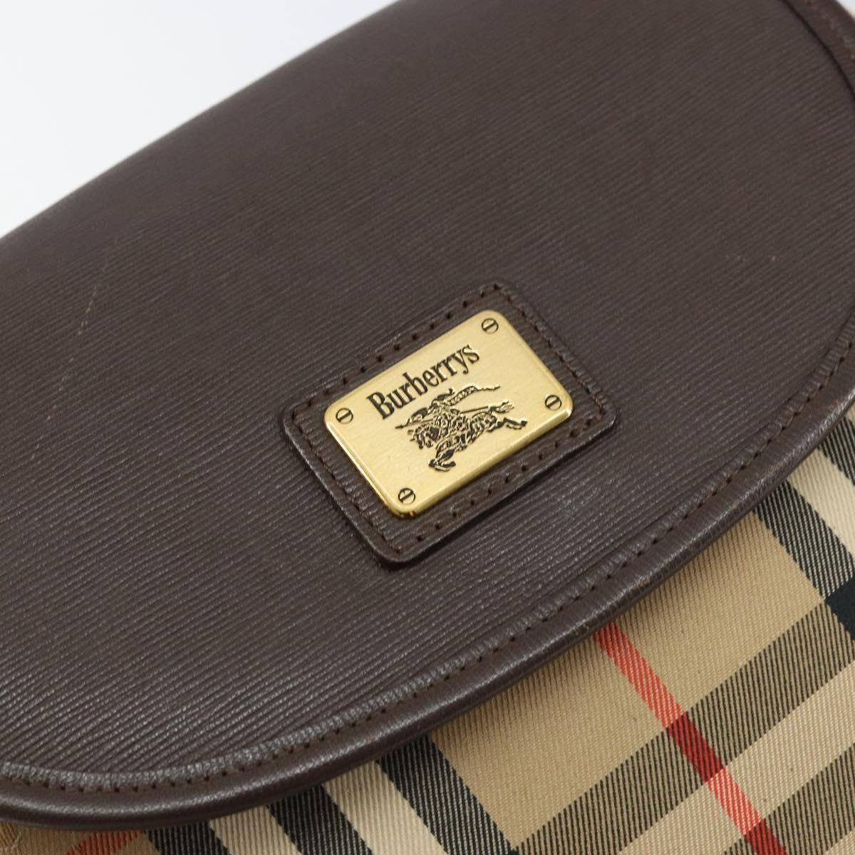 Burberrys Burberrys Nova Check Shoulder Bag Canvas Beige Gold Authentic 153922