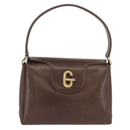 Gucci GUCCI Shoulder Bag Leather Brown Gold Authentic BAZ570