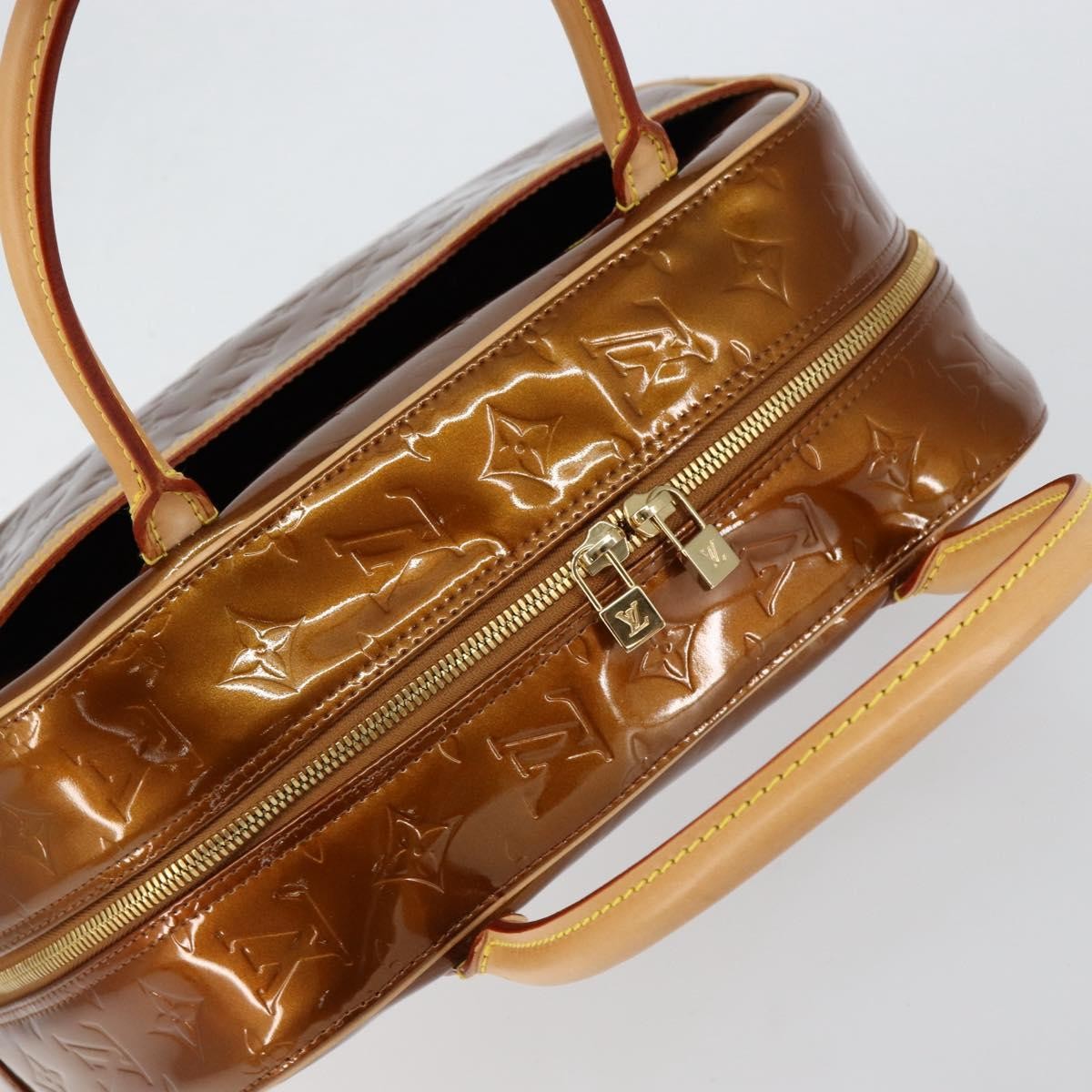 Louis Vuitton LOUIS VUITTON Monogram Vernis Tompkins Square Bag Bronze M91103 LV Authentic 153020