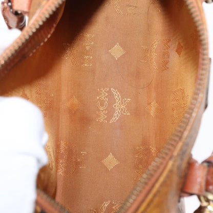 MCM MCM Vicetos Logogram Hand Bag PVC 2way Brown Gold Authentic 152390
