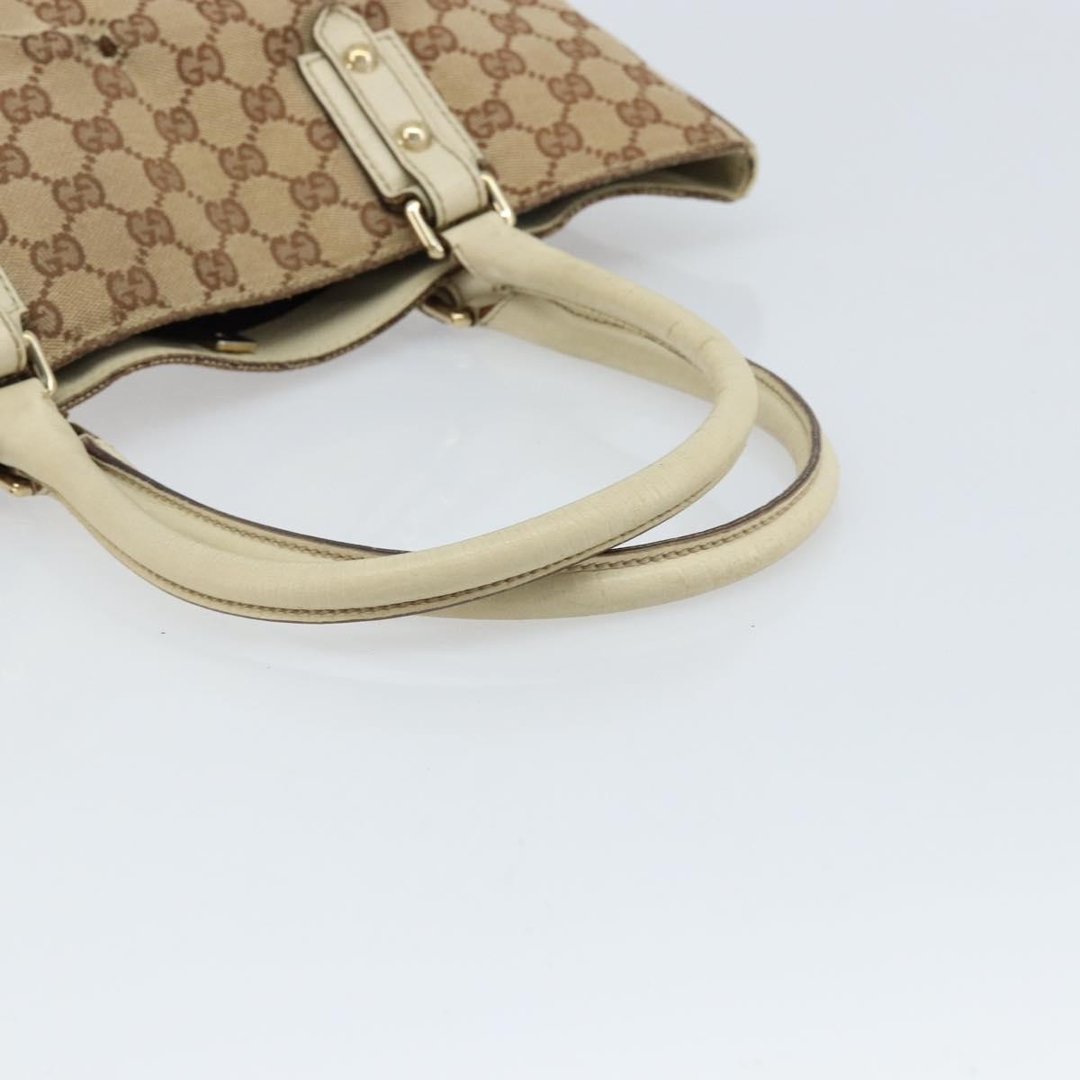 Gucci GUCCI GG Canvas Hand Bag Beige Gold 07198 Authentic 172295