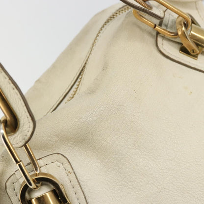 Chloé Chloé Chloe Paraty Hand Bag Leather White Gold Authentic 177544