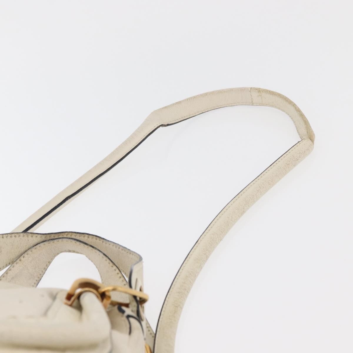 Chloé Chloé Chloe Paraty Hand Bag Leather 2way White Gold Authentic 177045