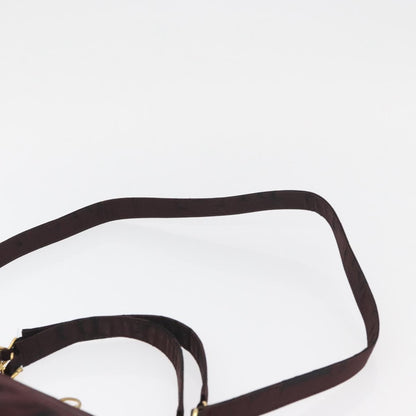 Valentino VALENTINO Chain Hand Bag Nylon 2way Bordeaux Gold Authentic bs34111