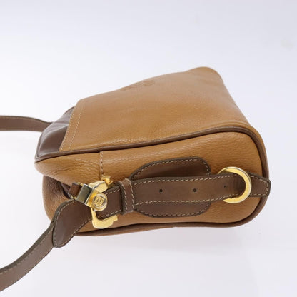 Loewe LOEWE Shoulder Bag Leather Brown Gold Authentic am8960