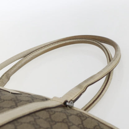 Gucci GUCCI GG Supreme Tote Bag PVC Beige Silver 114595 Authentic BA10796