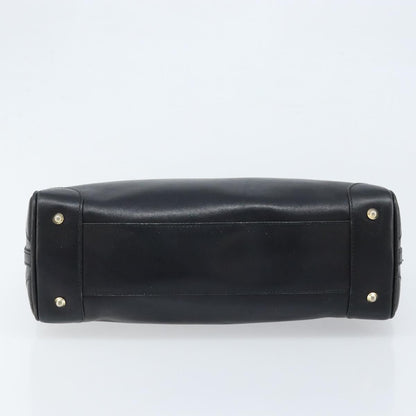 Gucci GUCCI Hand Bag Leather Black Gold Authentic BSZ350