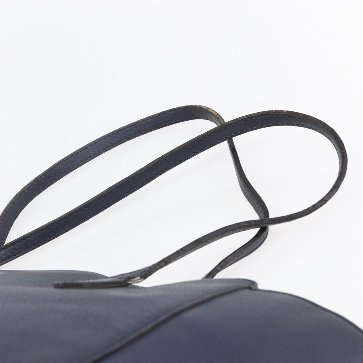 Gucci GUCCI Tote Bag Leather Navy Gold 354397 Authentic 152574