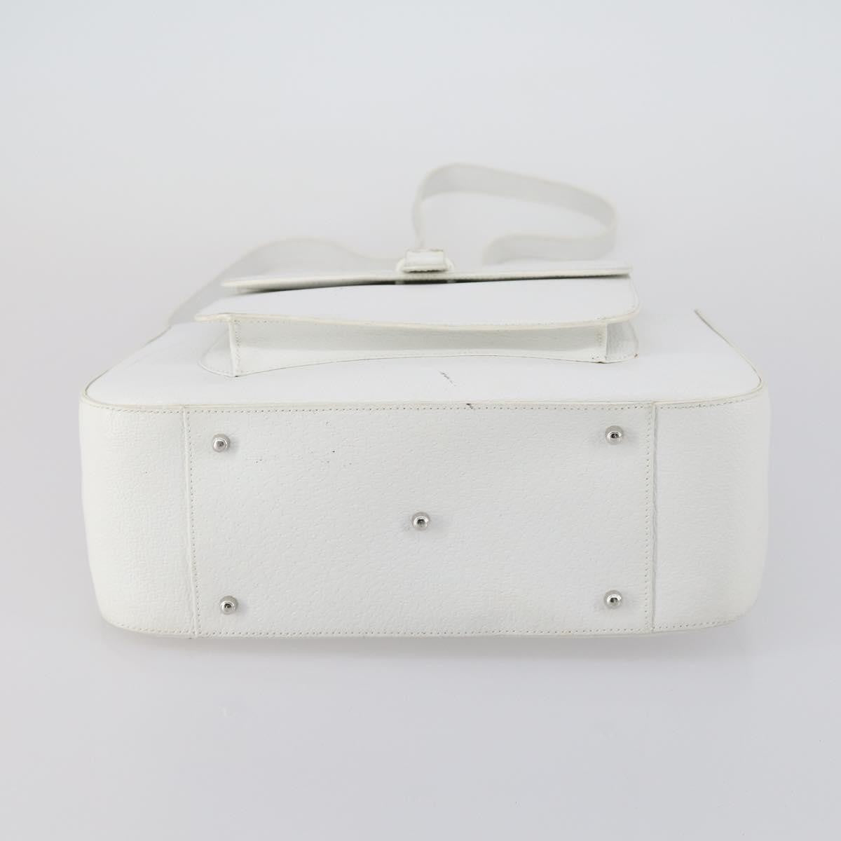 Gucci GUCCI Hand Bag Leather 2way White Silver 000 2058 0307 5 Authentic ep11566