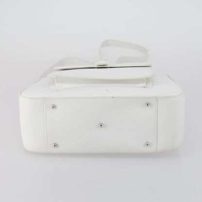 Gucci GUCCI Hand Bag Leather 2way White Silver 000 2058 0307 5 Authentic ep11566