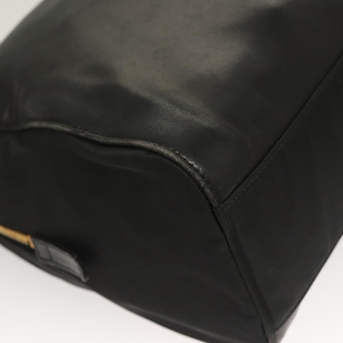 Prada PRADA Chain Shoulder Bag Leather Black Gold Authentic yk18939