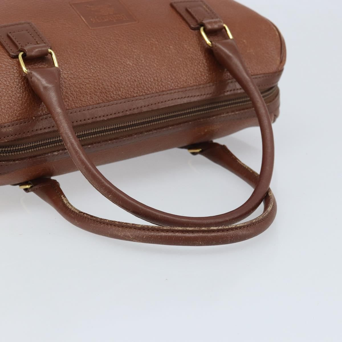 Burberrys Burberrys Hand Bag Leather Brown Gold Authentic ka3026