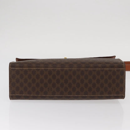 Celine CELINE Macadam Canvas Shoulder Bag PVC Leather Brown Gold Authentic 161521