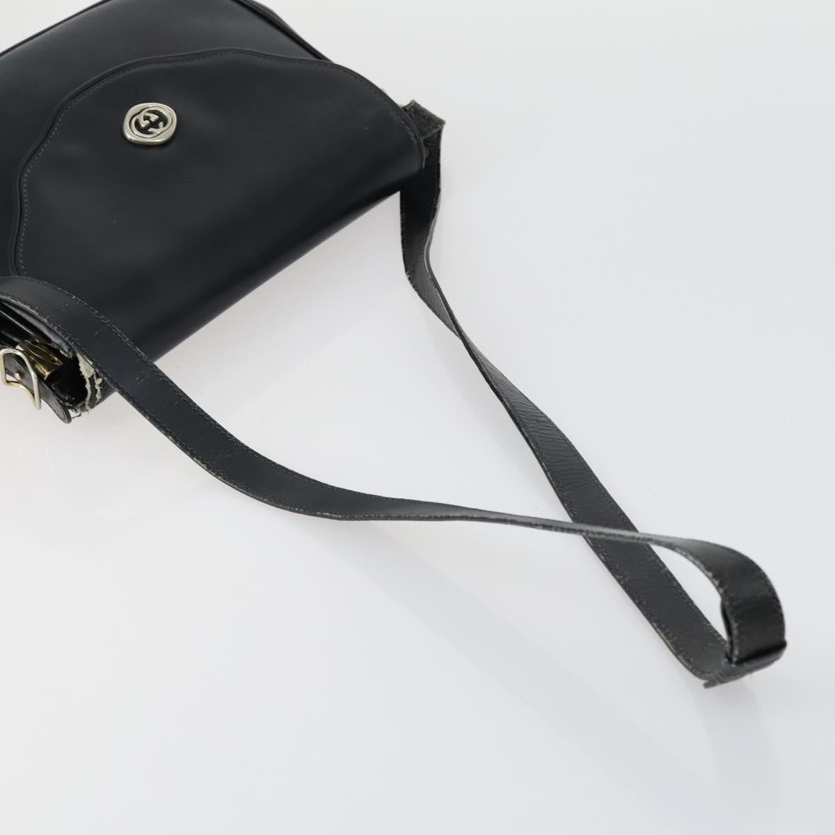 Gucci GUCCI GG Canvas Shoulder Bag Leather 6 Set Beige Black Navy Authentic fm4975