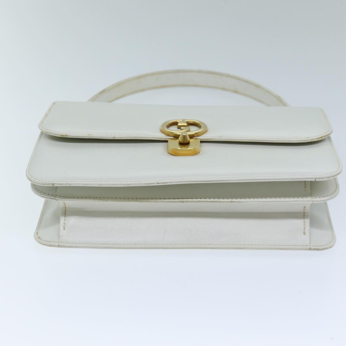 Gucci GUCCI Hand Bag Leather White Authentic yk12076