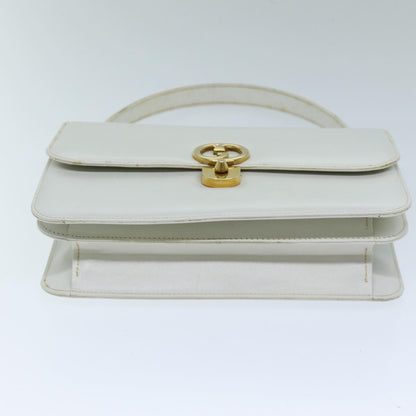 Gucci GUCCI Hand Bag Leather White Authentic yk12076